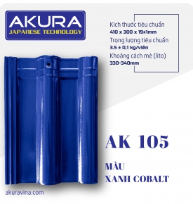 NGÓI SÓNG TRÁNG MEN CAO CẤP AKURA - XANH COBALT AK105