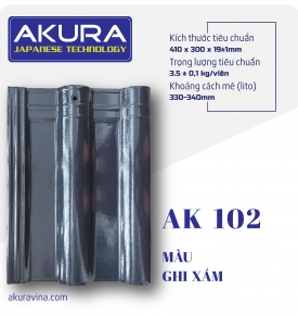 NGÓI SÓNG TRÁNG MEN CAO CẤP AKURA - GHI XÁM AK102