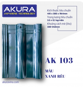 NGÓI SÓNG TRÁNG MEN CAO CẤP AKURA - XANH RÊU AK103