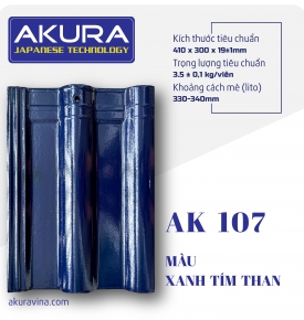 NGÓI SÓNG TRÁNG MEN CAO CẤP AKURA - XANH TÍM THAN AK107