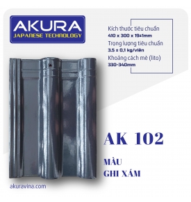 NGÓI SÓNG TRÁNG MEN CAO CẤP AKURA - GHI XÁM AK102