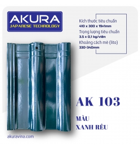 NGÓI SÓNG TRÁNG MEN CAO CẤP AKURA - XANH RÊU AK103