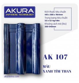 NGÓI SÓNG TRÁNG MEN CAO CẤP AKURA - XANH TÍM THAN AK107