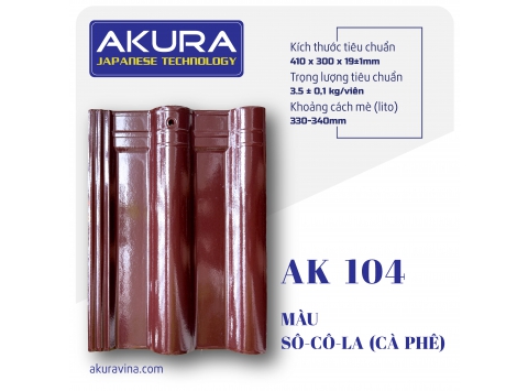 NGÓI SÓNG TRÁNG MEN CAO CẤP AKURA - SÔ CÔ LA (CÀ PHÊ) AK104