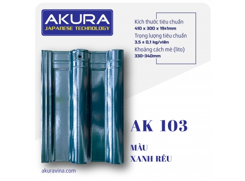 NGÓI SÓNG TRÁNG MEN CAO CẤP AKURA - XANH RÊU AK103