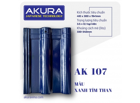 NGÓI SÓNG TRÁNG MEN CAO CẤP AKURA - XANH TÍM THAN AK107