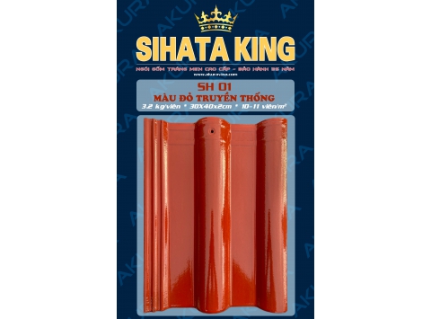 Ngói lợp chính SIHATA KING cao cấp S01 - Đỏ tươi